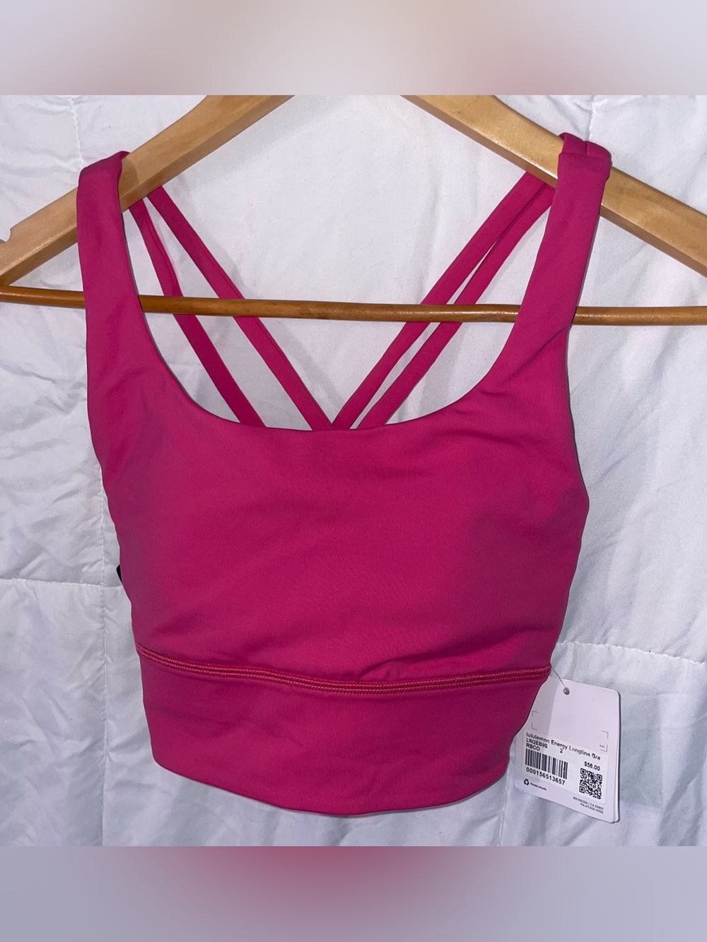 NWT lululemon Energy Longline Bra Size 2 Raspberry Coulis